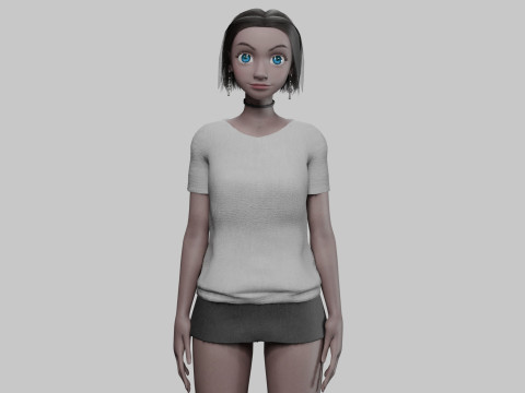 Cute Basic Woman V31672 Modello 3D