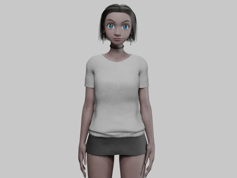 キュートなベーシックウーマン V31672 3Dモデル