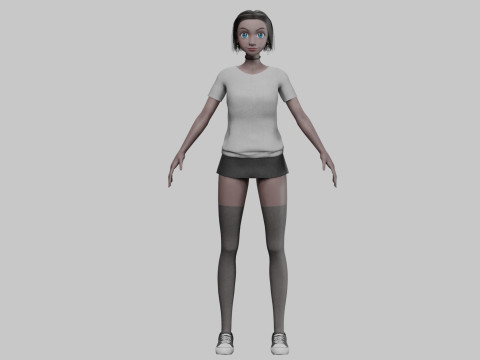 Cute Basic Woman V31672 Modello 3D