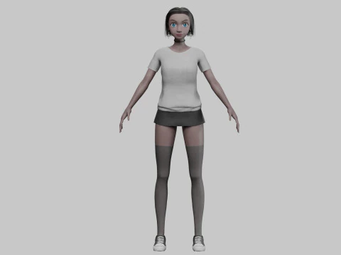 Cute Basic Woman V31672 3D Model