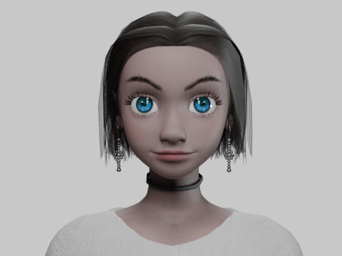 Cute Basic Woman V31672 Modello 3D