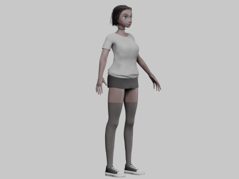 Cute Basic Woman V31672 Modello 3D