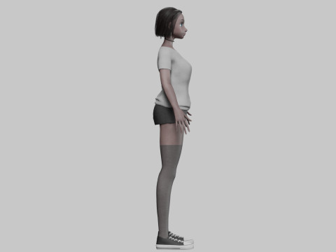 Cute Basic Woman V31672 Modello 3D