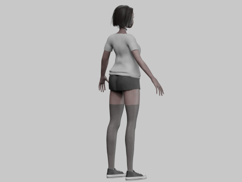 Cute Basic Woman V31672 Modello 3D