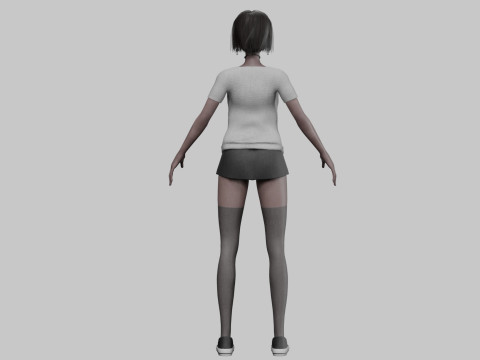 Cute Basic Woman V31672 Modello 3D