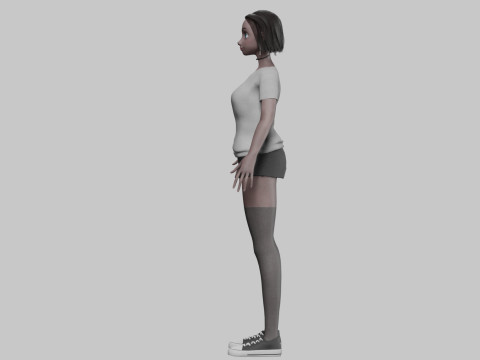 Cute Basic Woman V31672 Modello 3D