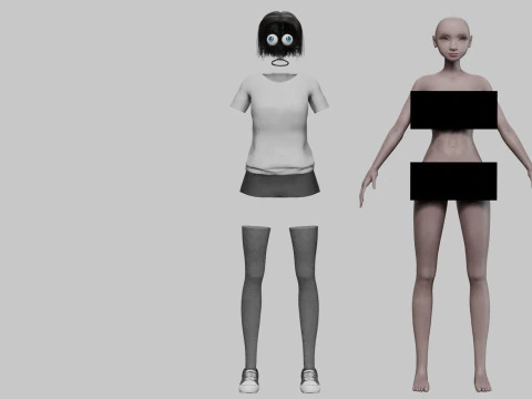Cute Basic Woman V31672 3D Model