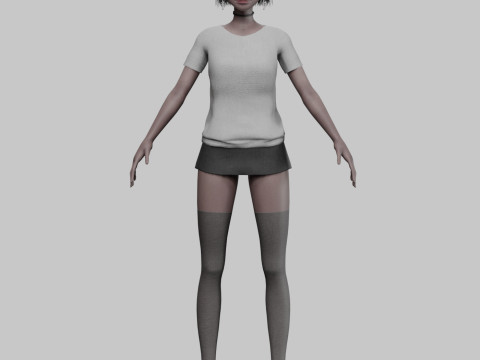 Cute Basic Woman V31672 Modello 3D