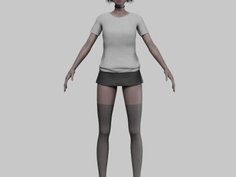 Cute Basic Woman V31672 3D Model
