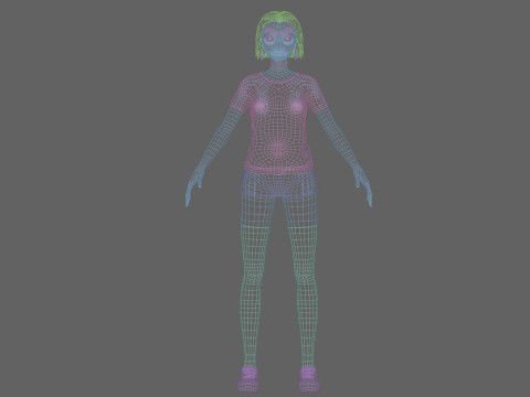 Cute Basic Woman V31672 Modello 3D