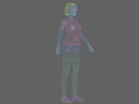 Cute Basic Woman V31672 Modello 3D