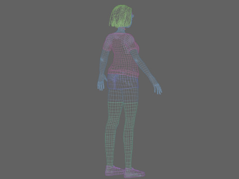Cute Basic Woman V31672 Modello 3D