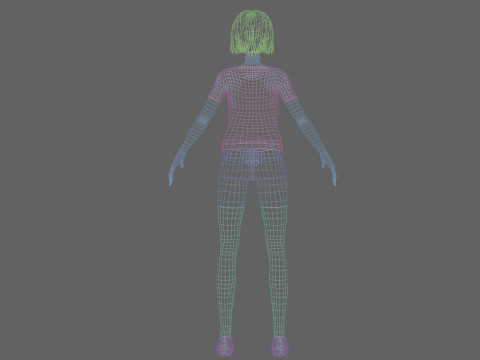Cute Basic Woman V31672 Modello 3D