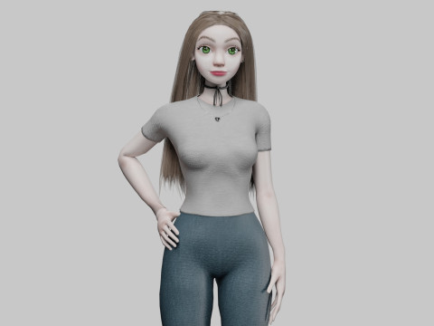 Cute Beautiful woman V33266 3D Model