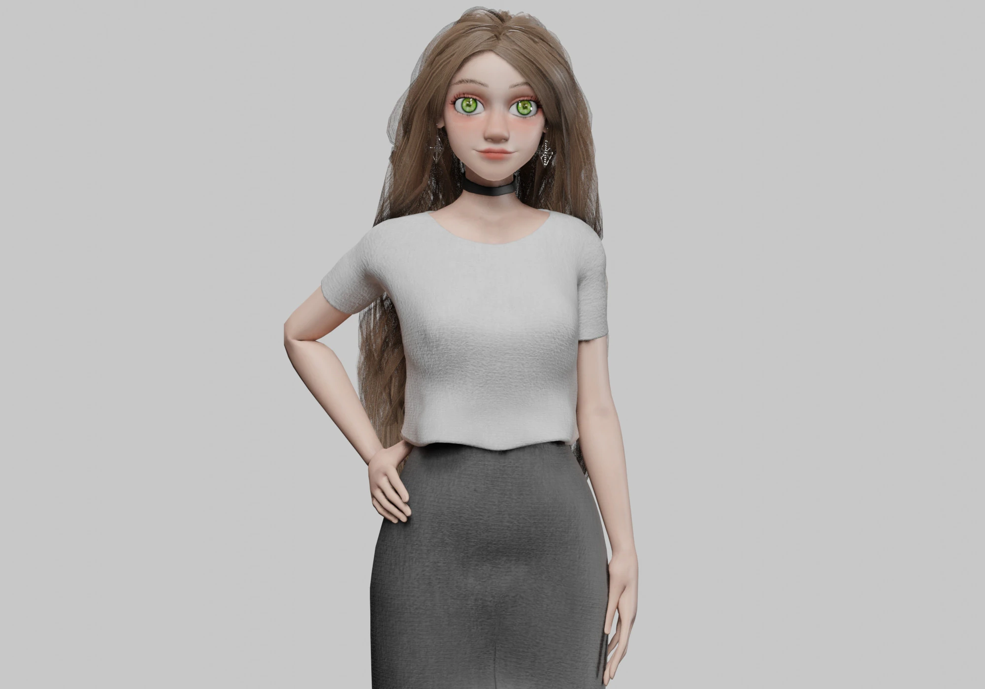 Cute Cartoon woman V42726 3D Model .c4d .max .obj .3ds .fbx .stl .blend 