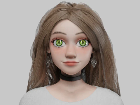 Cute Cartoon woman V42726 3D Model