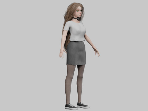 Cute Cartoon woman V42726 Modèle 3D