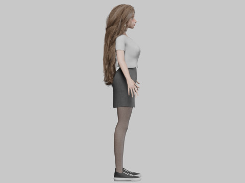 Cute Cartoon woman V42726 Modèle 3D