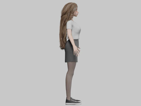 Cute Cartoon woman V42726 3D Model
