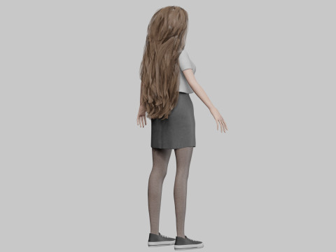 Cute Cartoon woman V42726 Modèle 3D