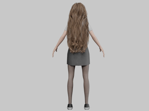 Cute Cartoon woman V42726 Modèle 3D
