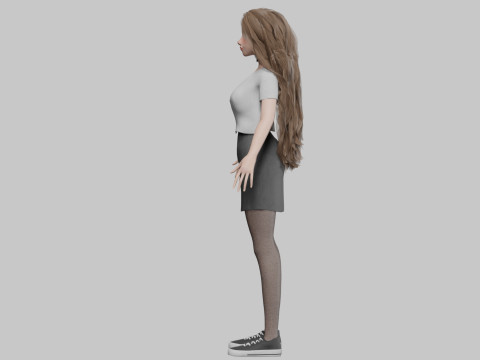 Cute Cartoon woman V42726 Modèle 3D