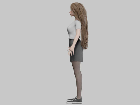 Cute Cartoon woman V42726 3D Model