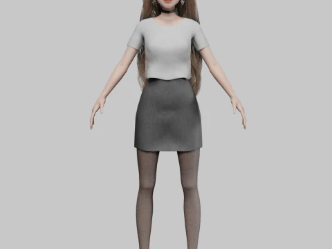 Cute Cartoon woman V42726 3D Model