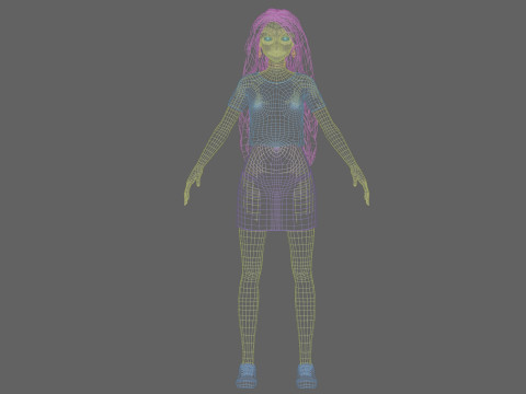 Cute Cartoon woman V42726 Modèle 3D