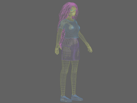 Cute Cartoon woman V42726 Modèle 3D