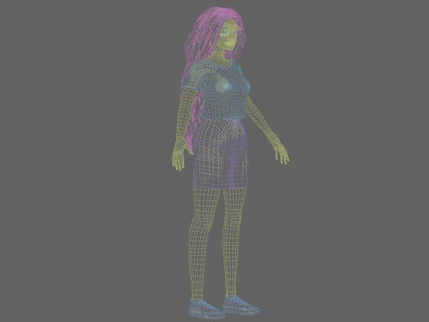 Cute Cartoon woman V42726 3D Model
