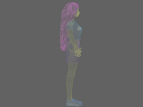 Cute Cartoon woman V42726 Modèle 3D