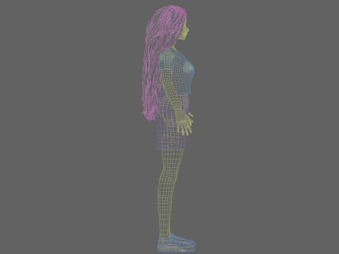 Cute Cartoon woman V42726 3D Model