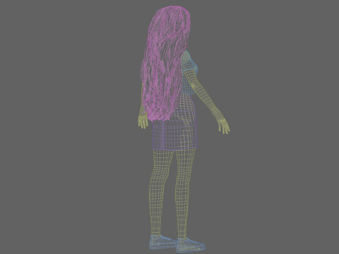 Cute Cartoon woman V42726 Modèle 3D