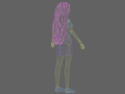 Cute Cartoon woman V42726 3D Model
