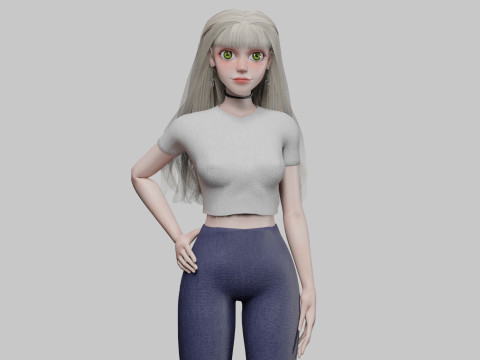 Cute classic Woman V34199 3D Model