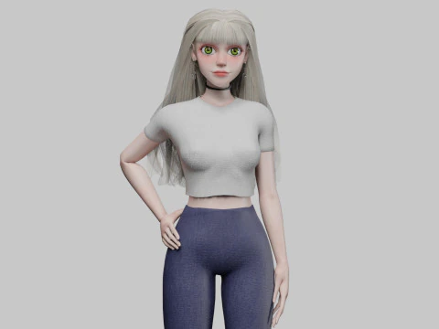 귀여운 클래식 여성 V34199 3D 모델