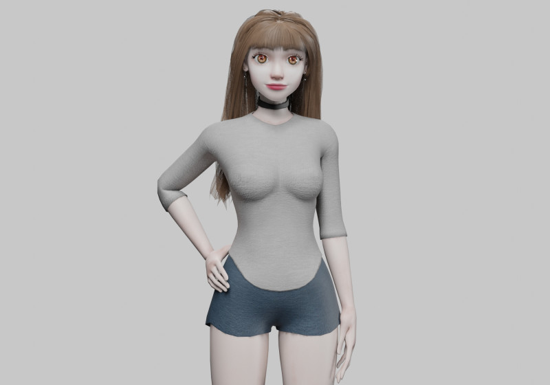 Cute cool woman V30957 3D Model .c4d .max .obj .3ds .fbx .stl .blend 