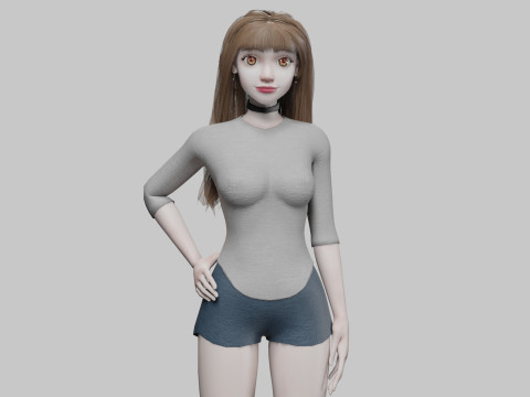 Cute cool woman V30957 3D Model