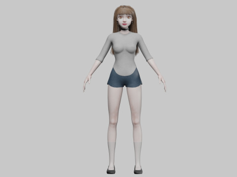 Cute cool woman V30957 3D Model