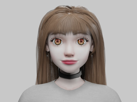 Cute cool woman V30957 3D Model