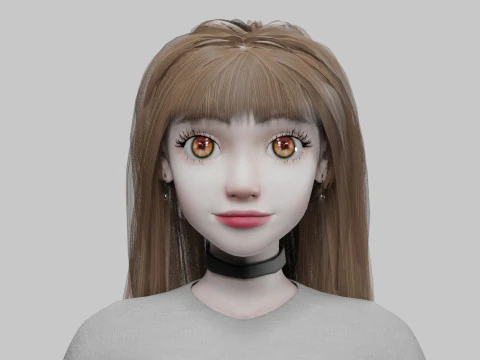 Cute cool woman V30957 3D Model