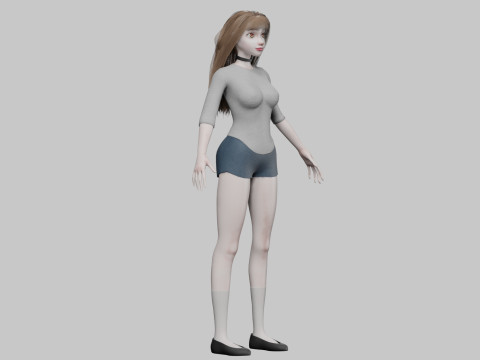Cute cool woman V30957 3D Model