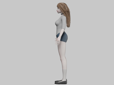 Cute cool woman V30957 3D Model