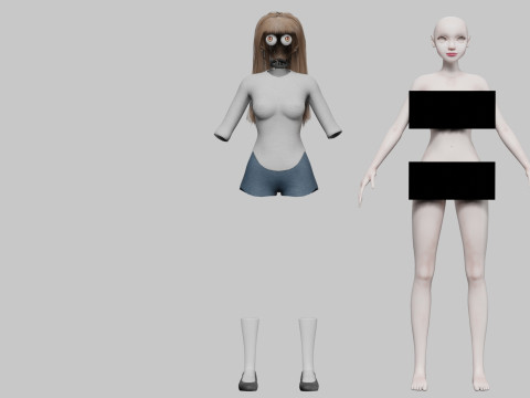 Cute cool woman V30957 3D Model