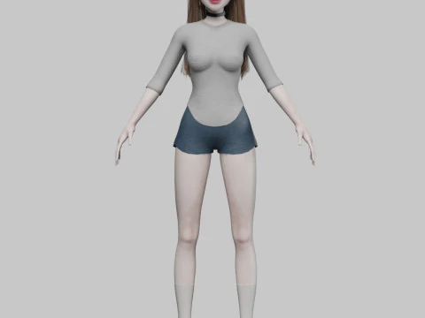 Cute cool woman V30957 3D Model