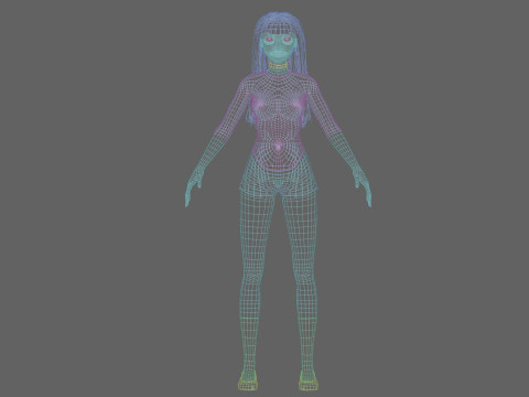 Cute cool woman V30957 3D Model