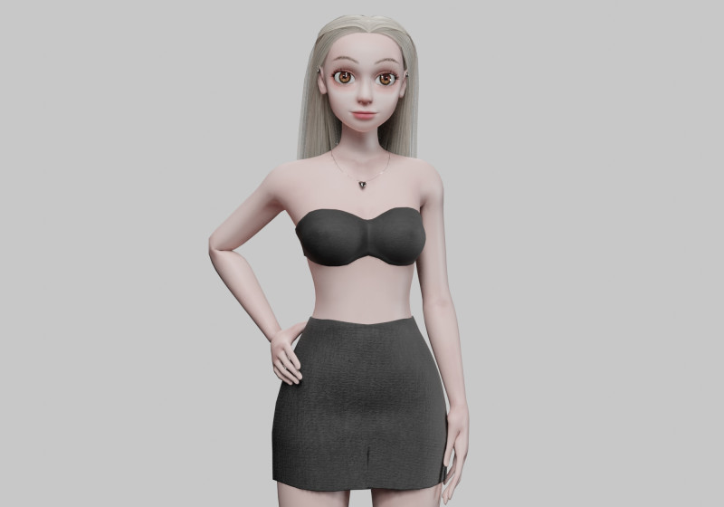 Cute pretty Woman V27780 3D Модель .c4d .max .obj .3ds .fbx .stl .blend 