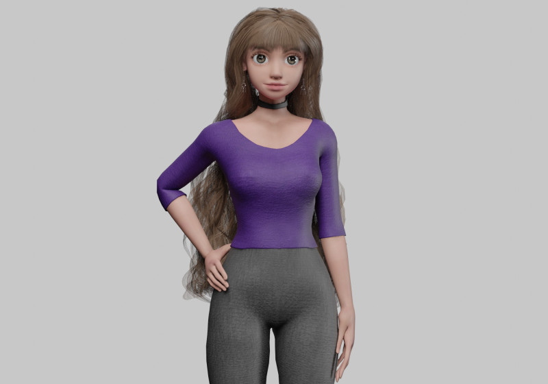 Cute Standard Woman V40780 3D 模型 .c4d .max .obj .3ds .fbx .stl .blend 