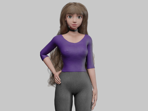 Cute Standard Woman V40780 Modèle 3D